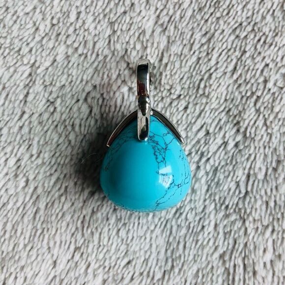 NWOT Ti Sento Turquoise and Sterling Silver Drop Pendant Charm (Large) - Picture 2 of 8